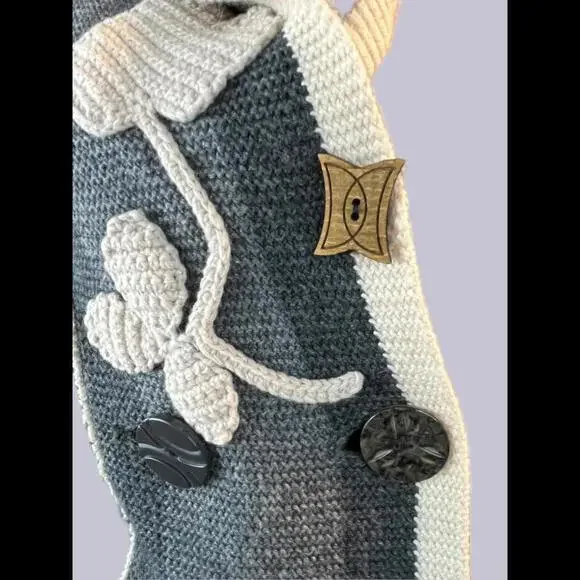 Anthropologie Field Flower Cardigan Size M Crochet Detail​​ - Picture 12 of 12